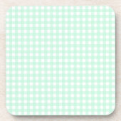 Faye en Lauren Light Green Gingham Bier Onderzetter (Voorkant)
