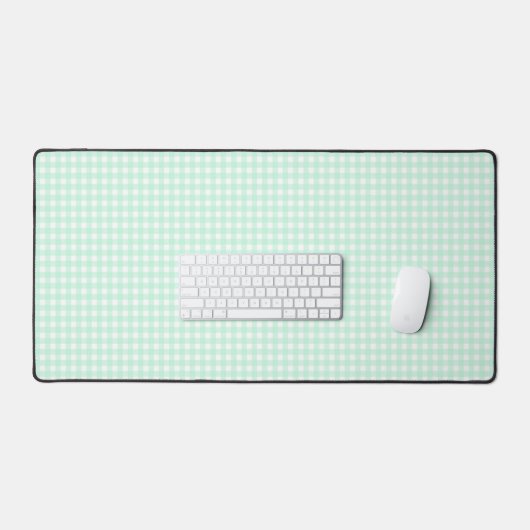 Faye en Lauren Light Green Gingham Bureaumat (Keyboard & Muis)