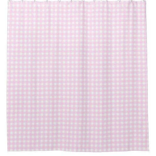 Faye en Lauren Light Pink Gingham Douchegordijn (Voorkant)