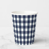 Faye en Lauren Navy Gingham Papieren Bekers (Links)