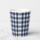 Faye en Lauren Navy Gingham Papieren Bekers (Rechts)