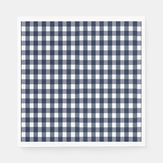 Faye en Lauren Navy Gingham Servet (Voorkant)
