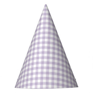 Faye en Lauren Paars Gingham Feesthoedjes