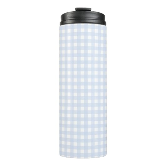 Faye en Lauren Pastel Blue Gingham Thermosbeker (Voorkant)