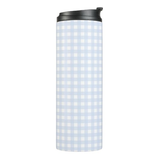 Faye en Lauren Pastel Blue Gingham Thermosbeker (Gedraaid links)