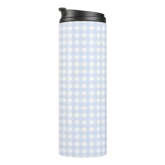 Faye en Lauren Pastel Blue Gingham Thermosbeker (Geroteerd rechts)