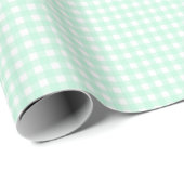 Faye en Lauren Pastel Gingham Green Cadeaupapier (Rol Hoek)
