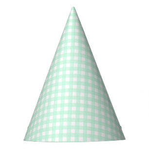 Faye en Lauren Pastel Gingham Green Feesthoedjes