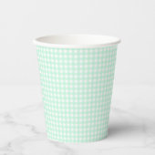 Faye en Lauren Pastel Gingham Green Papieren Bekers (Voorkant)