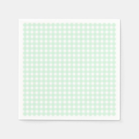 Faye en Lauren Pastel Gingham Groen Servet (Voorkant)