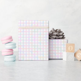 Faye en Lauren Pastel Gingham Multicolor Cadeaupapier