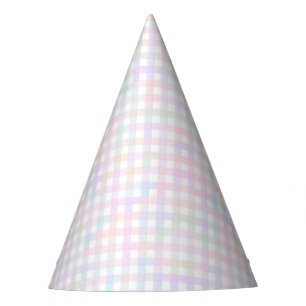 Faye en Lauren Pastel Gingham Multicolor Feesthoedjes