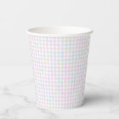 Faye en Lauren Pastel Gingham Multicolor Papieren Bekers (Achterkant)
