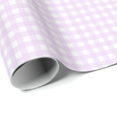 Faye en Lauren Pastel Paars Gingham Cadeaupapier (Rol Hoek)