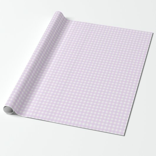 Faye en Lauren Pastel Paars Gingham Cadeaupapier (Uitgerold)