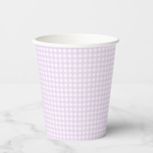Faye en Lauren Pastel Paars Gingham Papieren Bekers