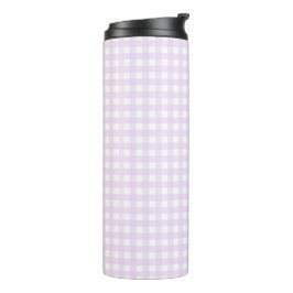 Faye en Lauren Pastel Paars Gingham Thermosbeker