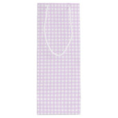 Faye en Lauren Pastel Paars Gingham Wijn Cadeautas (Achterkant)