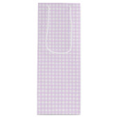 Faye en Lauren Pastel Paars Gingham Wijn Cadeautas (Voorkant)
