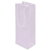 Faye en Lauren Pastel Paars Gingham Wijn Cadeautas (Achterkant Gekanteld)