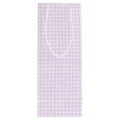 Faye en Lauren Pastel Paars Gingham Wijn Cadeautas (Achterkant)