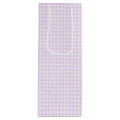 Faye en Lauren Pastel Paars Gingham Wijn Cadeautas (Voorkant)