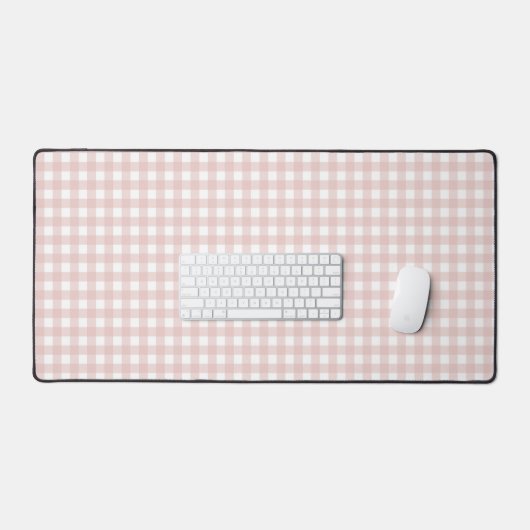 Faye en Lauren Pastel Pink Gingham Bureaumat (Keyboard & Muis)