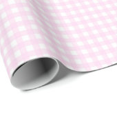 Faye en Lauren Pastel Pink Gingham Cadeaupapier (Rol Hoek)