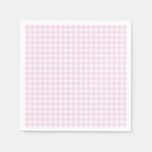 Faye en Lauren Pastel Pink Gingham Servet (Voorkant)