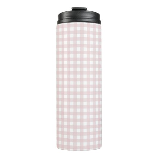 Faye en Lauren Pastel Pink Gingham Thermosbeker (Voorkant)