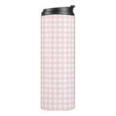 Faye en Lauren Pastel Pink Gingham Thermosbeker (Gedraaid links)