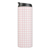 Faye en Lauren Pastel Pink Gingham Thermosbeker (Geroteerd rechts)