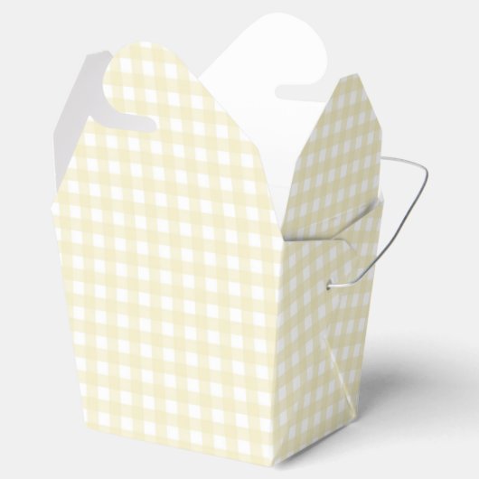 Faye en Lauren Pastel Yellow Gingham Bedankdoosjes (Geopend)