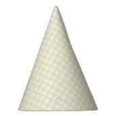 Faye en Lauren Pastel Yellow Gingham Feesthoedjes (Rechts)