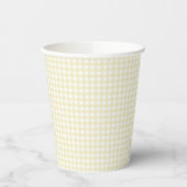 Faye en Lauren Pastel Yellow Gingham Papieren Bekers (Links)