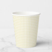 Faye en Lauren Pastel Yellow Gingham Papieren Bekers (Rechts)