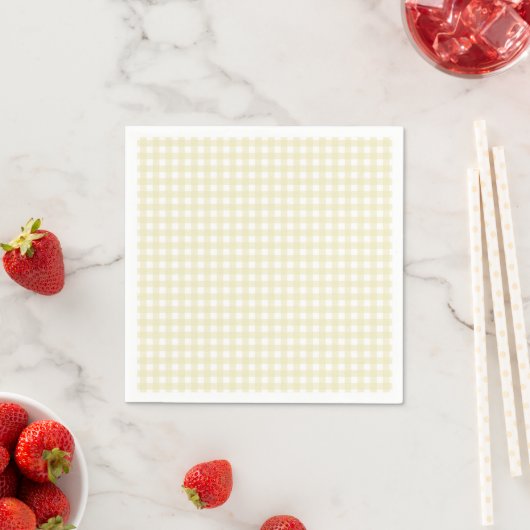 Faye en Lauren Pastel Yellow Gingham Servet (Insitu)