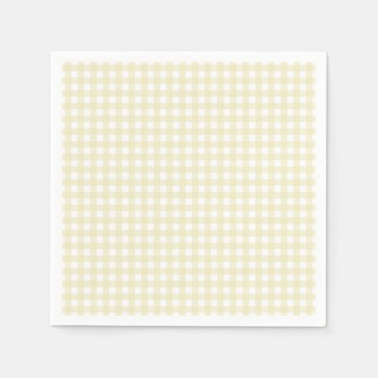 Faye en Lauren Pastel Yellow Gingham Servet (Voorkant)