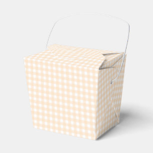 Faye en Lauren Peach Gingham Bedankdoosjes