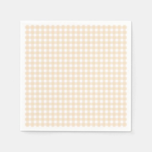 Faye en Lauren Peach Gingham Servet (Voorkant)
