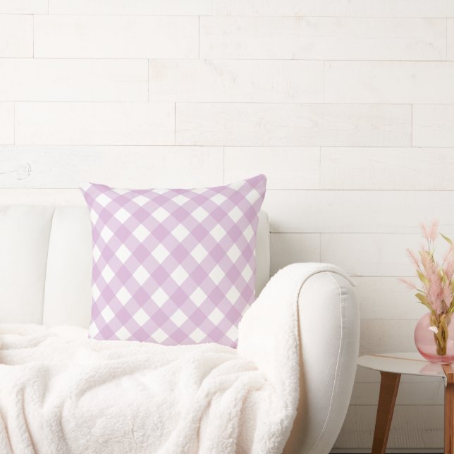 Faye en Lauren Pink Gingham Kussen (Bank)