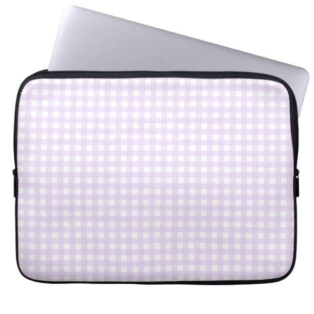 Faye en Lauren Pink Gingham Laptop Sleeve (Voorkant)