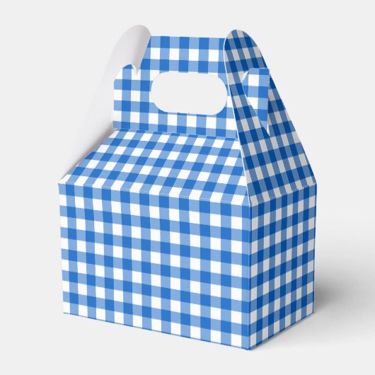 Faye en Lauren Sky Blue Gingham Bedankdoosjes (Voorkant Zijde)