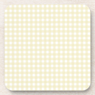 Faye en Lauren Yellow Gingham Bier Onderzetter