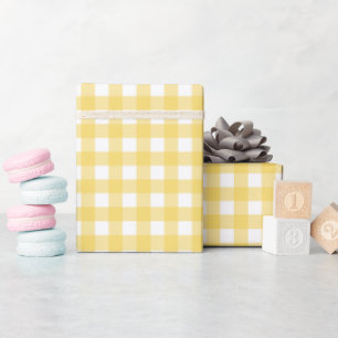 Faye en Lauren Yellow Gingham Cadeaupapier