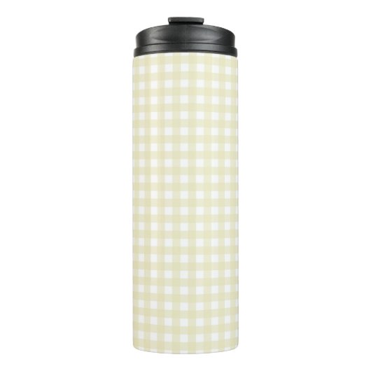 Faye en Lauren Yellow Gingham Thermosbeker (Voorkant)