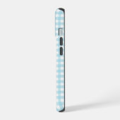 Faye en Lauren Zachte Blauwe Gingham iPhone 15 Case (Linkerkant)