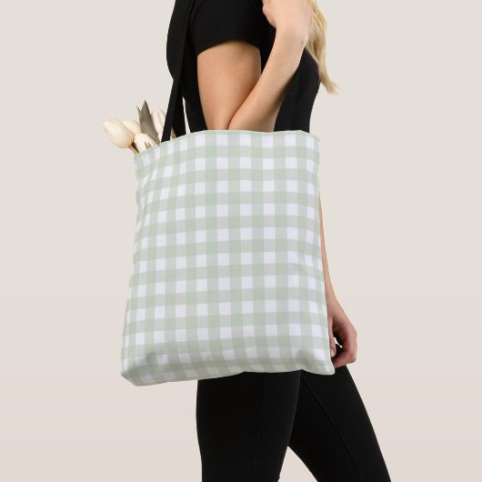 Faye Gingham Pastel Green Tote Bag (Dichtbij)