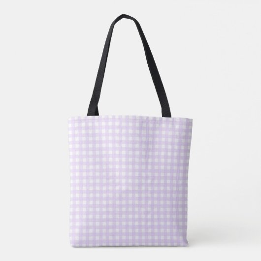 Faye Gingham Pastel Paarse Tote Bag (Achterkant)