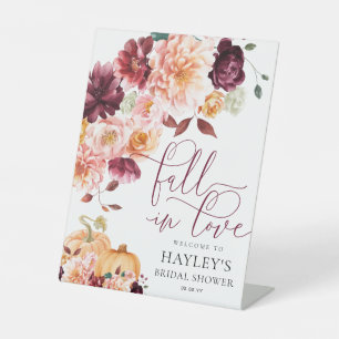 Faye Herfst in liefde Vrijgezellenfeest welkomstbo Reclamebord Met Voetstuk